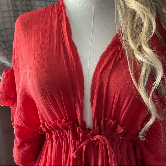 Charlie Charlie Charlotte women’s red maxi boho beach dress Size Medium - Picture 3 of 15